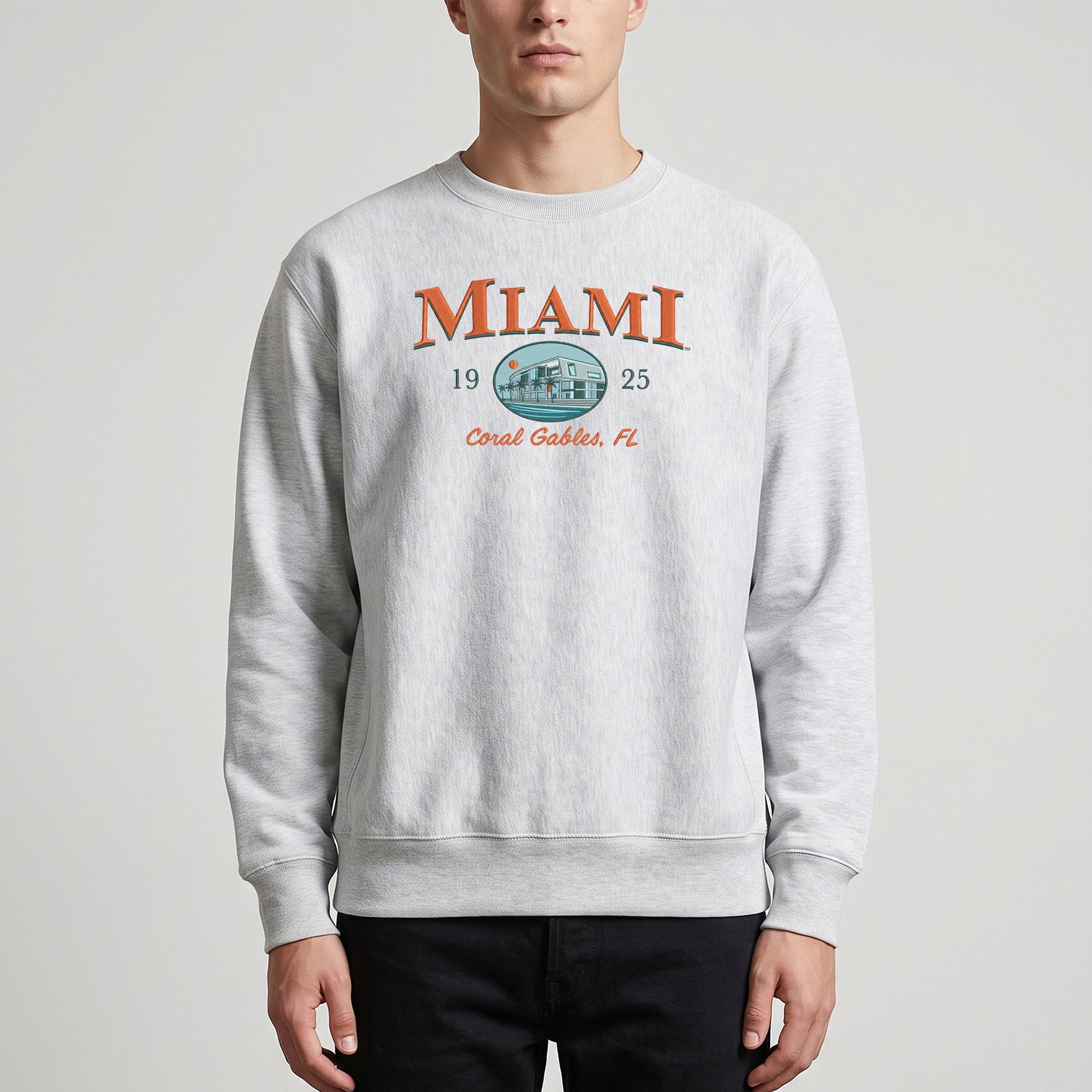 Sweat-shirt épais Uscape Apparel pour homme, gris chiné, Miami Hurricanes New Heights