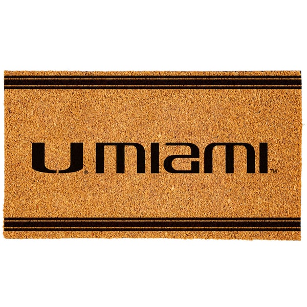 4-Piece NCAA Miami Hurricanes Carpet Floor Mats – Front & Rear Set For Car/Truck, Black