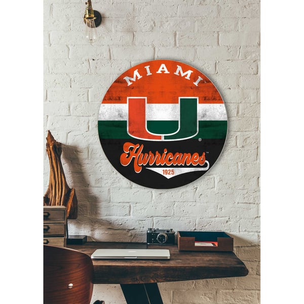 Miami Hurricanes NCAA College Vintage 2.75” Team Logo Patch – Iron-On/Sew-On