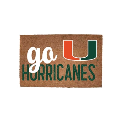 Miami Hurricanes 20" x 30" Go Team Coir Door Mat
