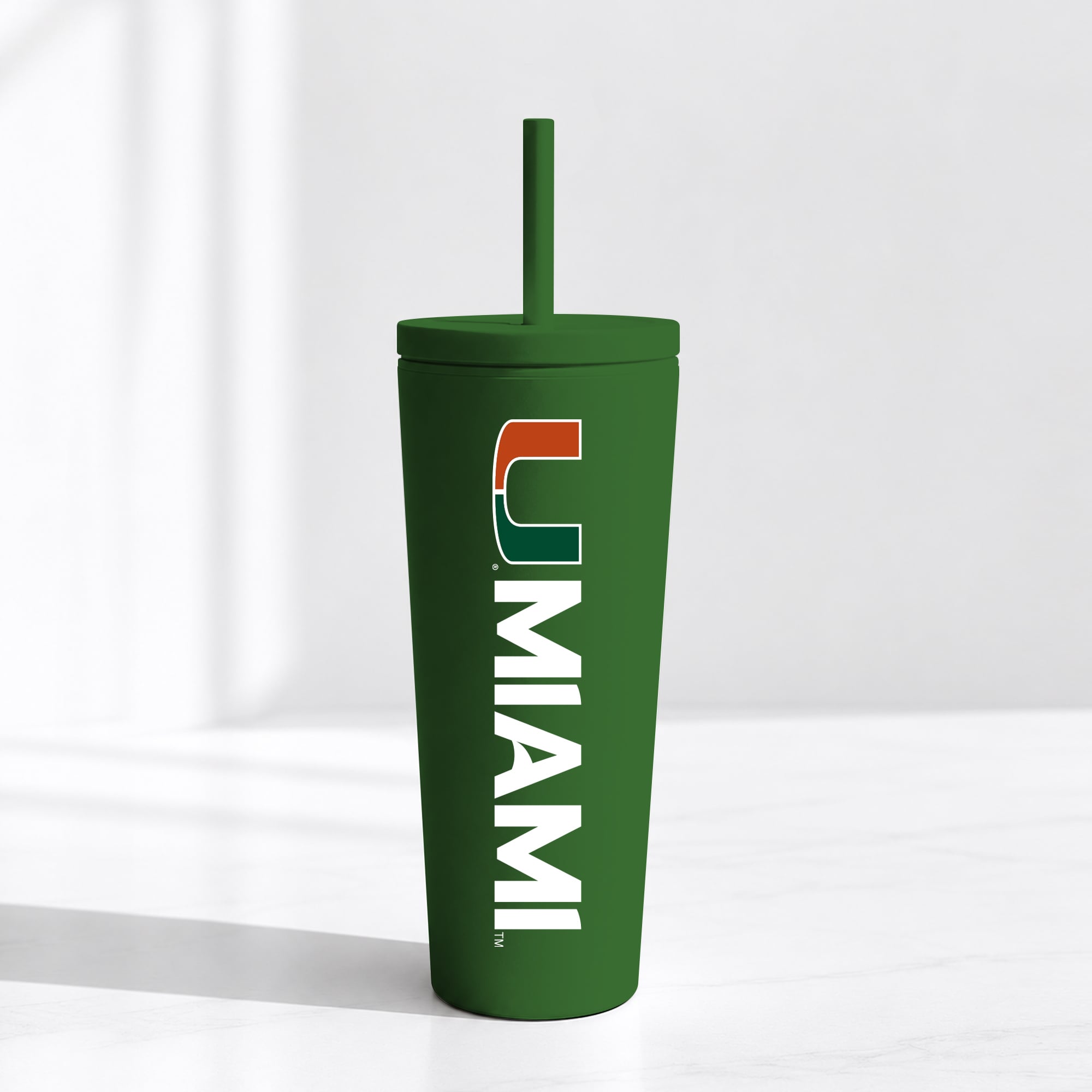 Miami Hurricanes 24oz. No Spill Straw Tumbler