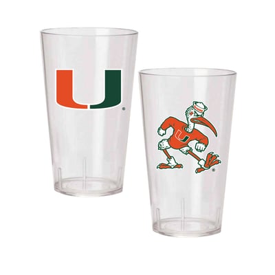 Miami Hurricanes 24oz. Two-Pack Tritan Tumbler Set