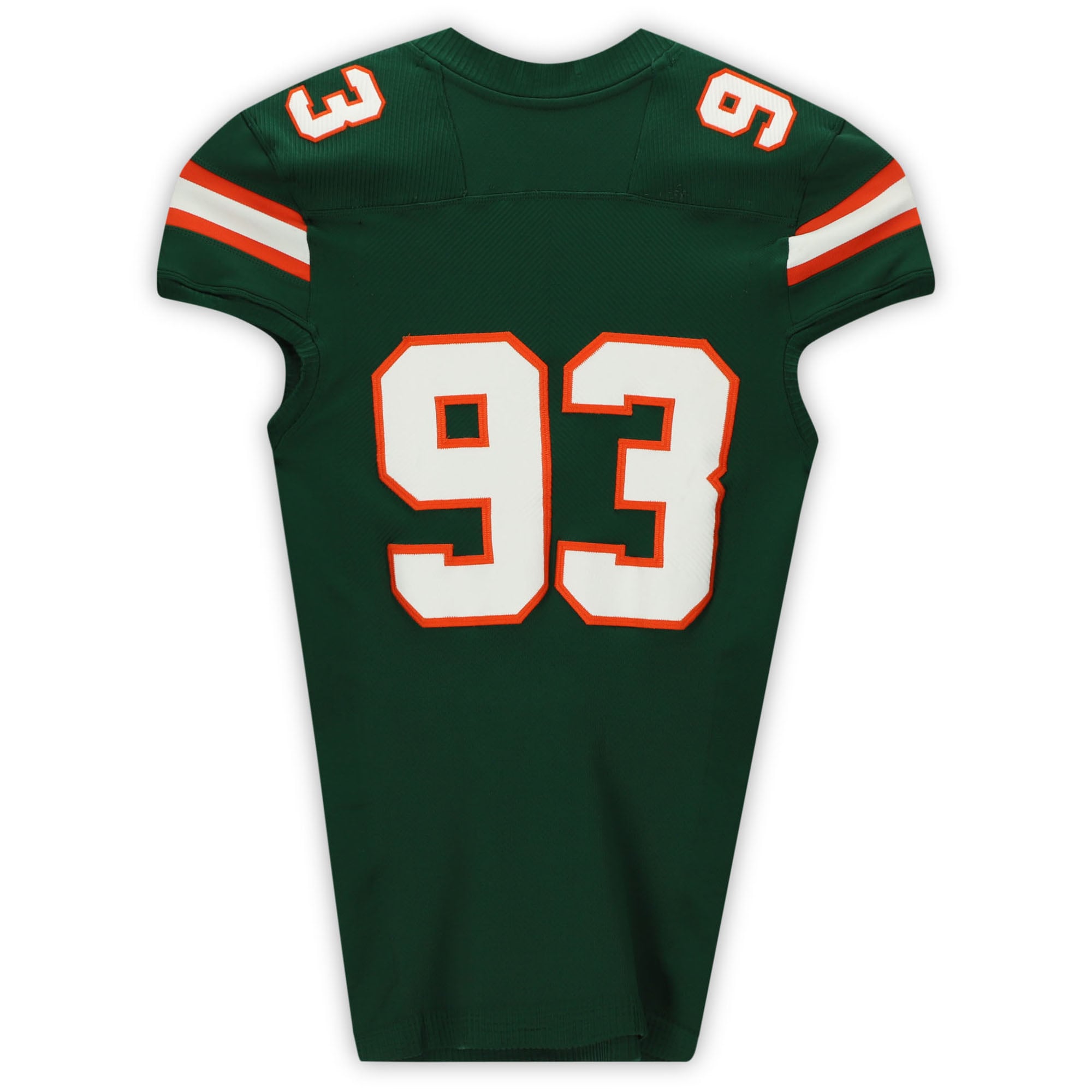 Miami Hurricanes Team-Issued #93 Green Jersey from the 2018-19
