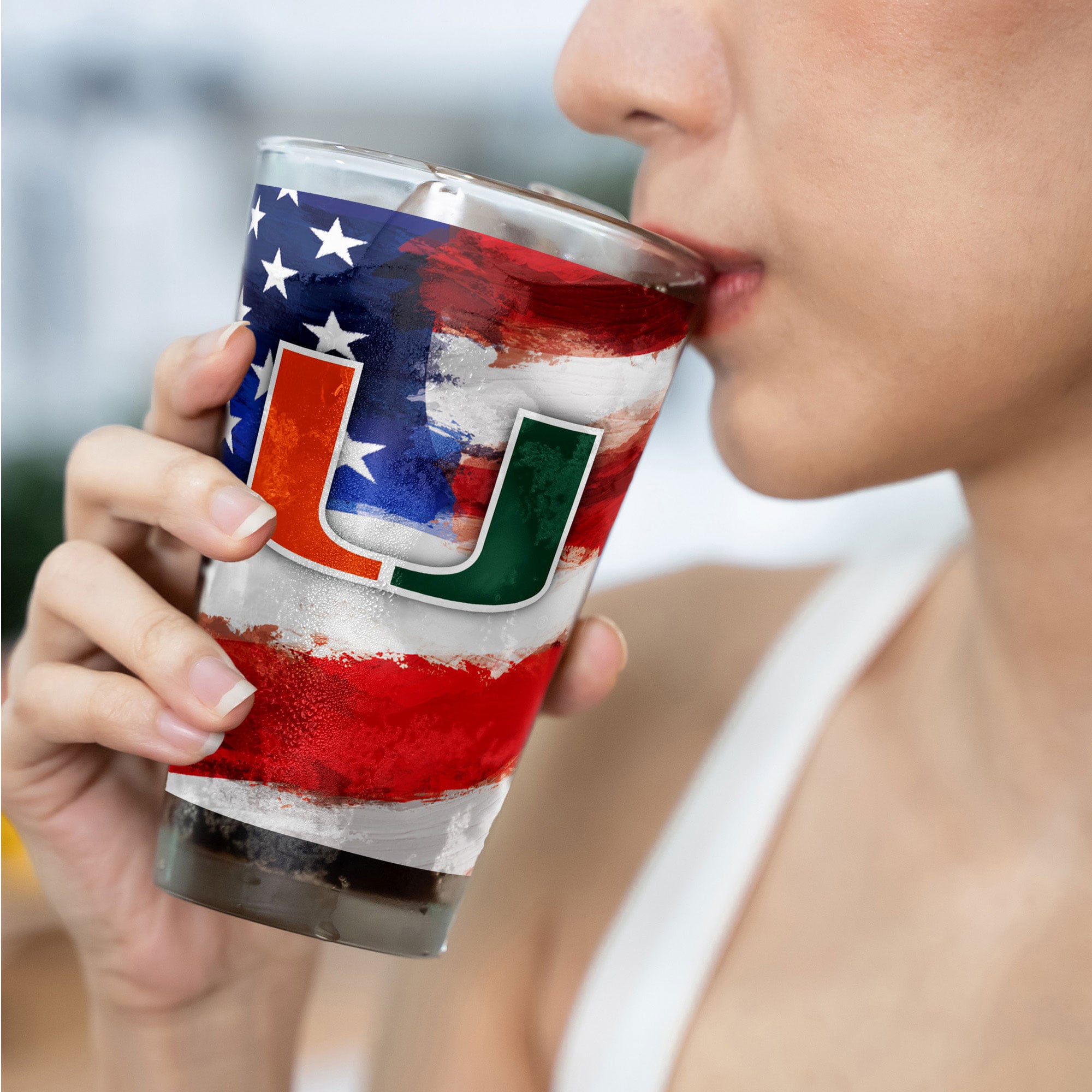 Miami Hurricanes  Two-Pack 16oz. Americana Pint Glass Set