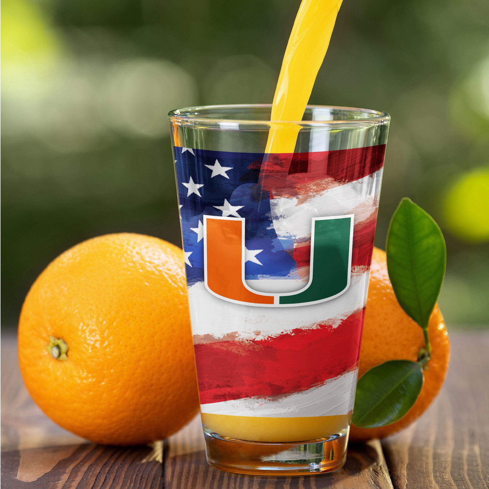 Miami Hurricanes  Two-Pack 16oz. Americana Pint Glass Set
