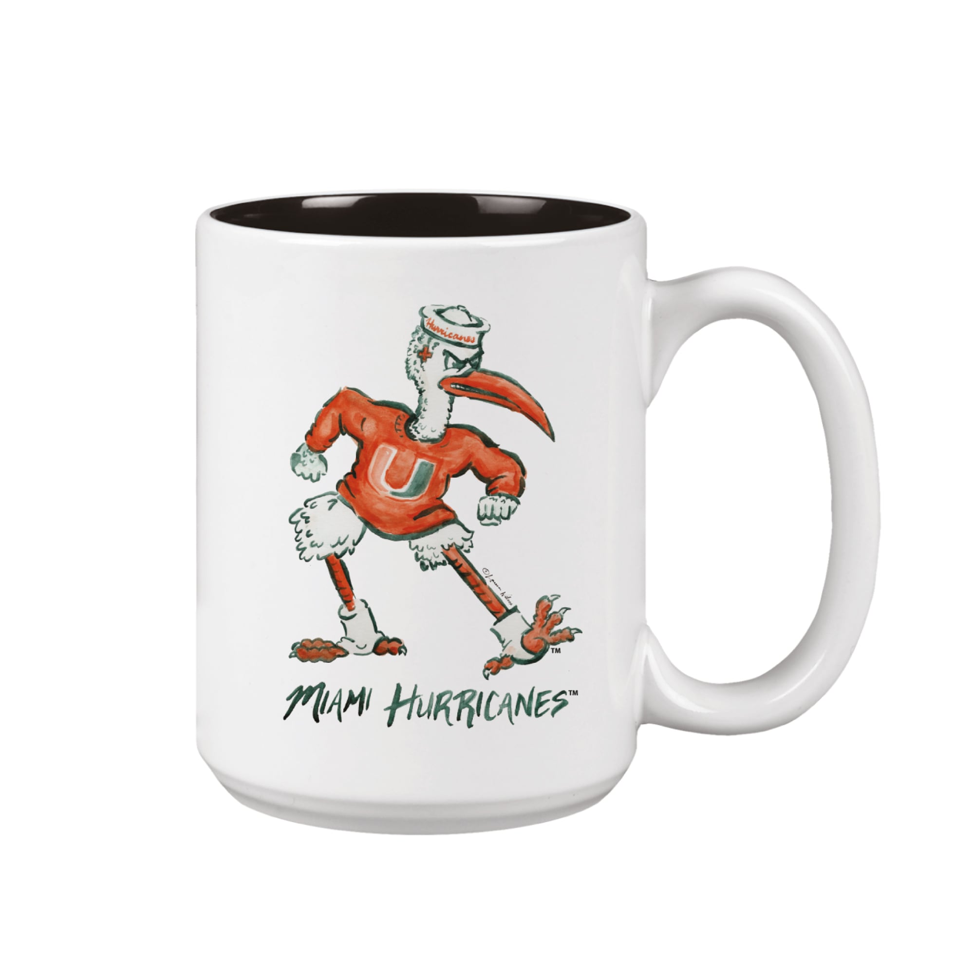 Ensemble de deux tasses de 44 cl (15 oz) à l'effigie de la mascotte Laura Wilcox des Miami Hurricanes