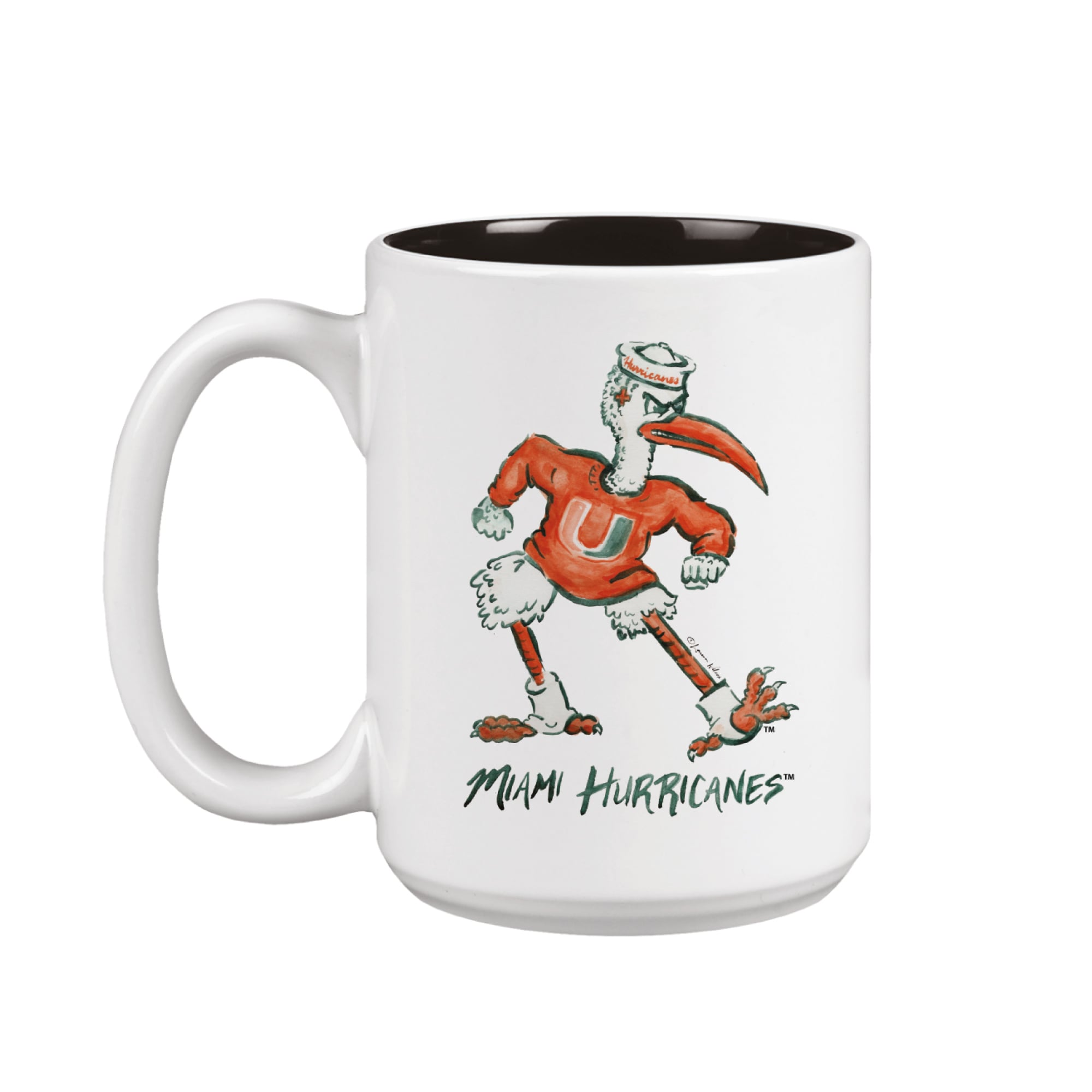 Ensemble de deux tasses de 44 cl (15 oz) à l'effigie de la mascotte Laura Wilcox des Miami Hurricanes