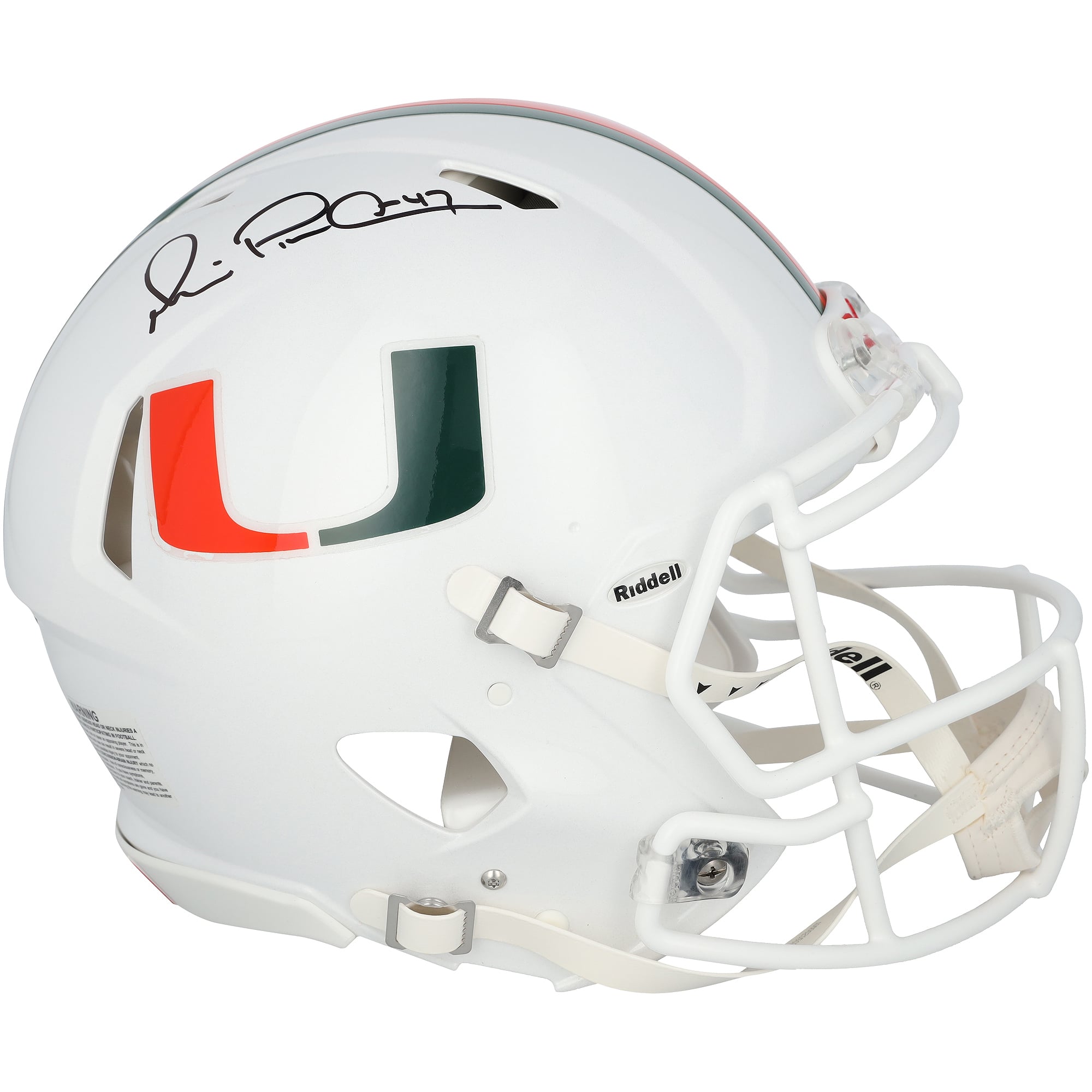 Casque Riddell Speed ​​Authentic autographié par Michael Irvin des Miami Hurricanes