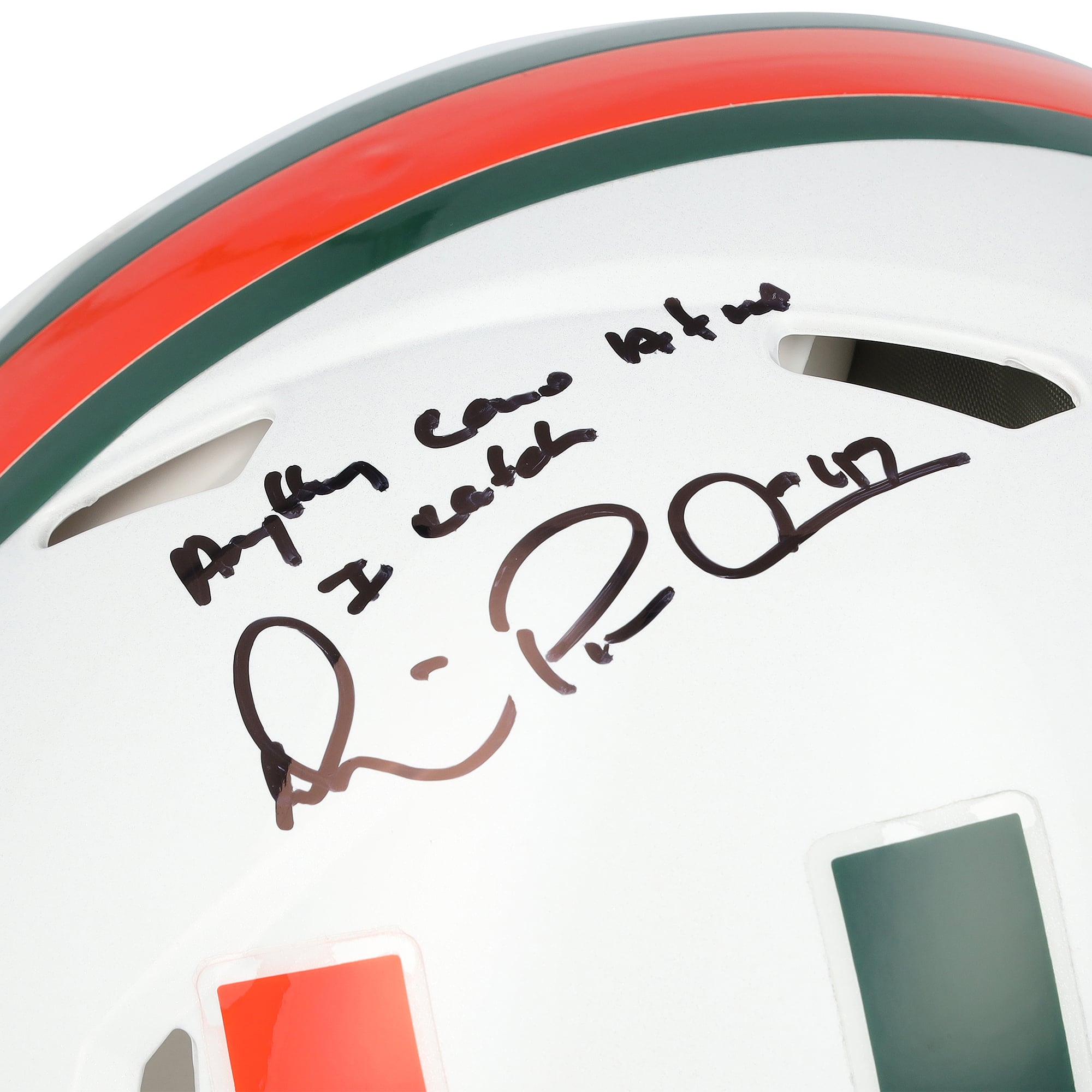 Casque Riddell Speed ​​Authentic autographié par Michael Irvin des Miami Hurricanes, avec l'inscription « Tout ce qui m'attaque, je le reçois » - Édition limitée n° 5/5