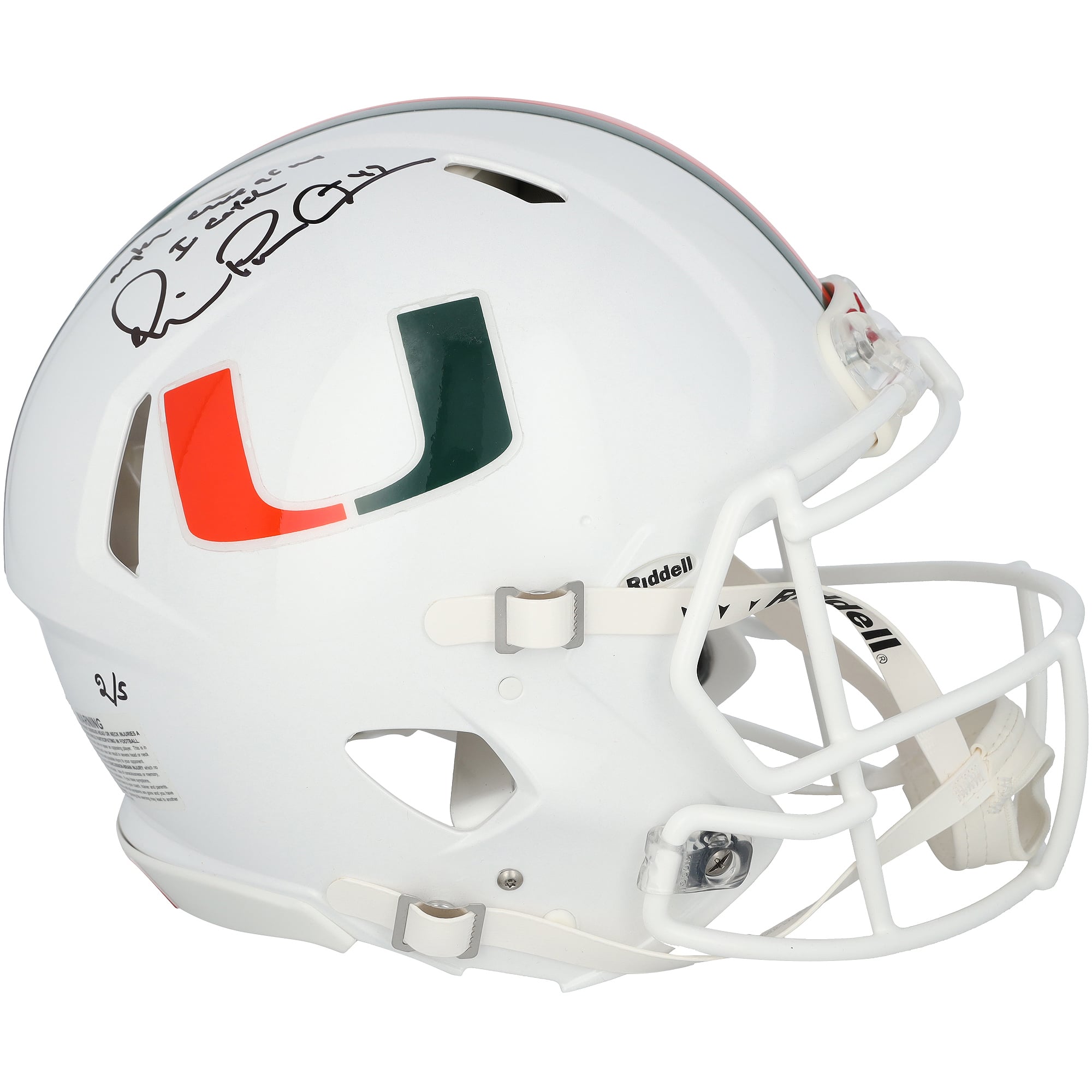 Casque Riddell Speed ​​Authentic autographié par Michael Irvin des Miami Hurricanes, avec l'inscription « Tout ce qui m'attaque, je l'attrape » - Édition limitée à 5 exemplaires