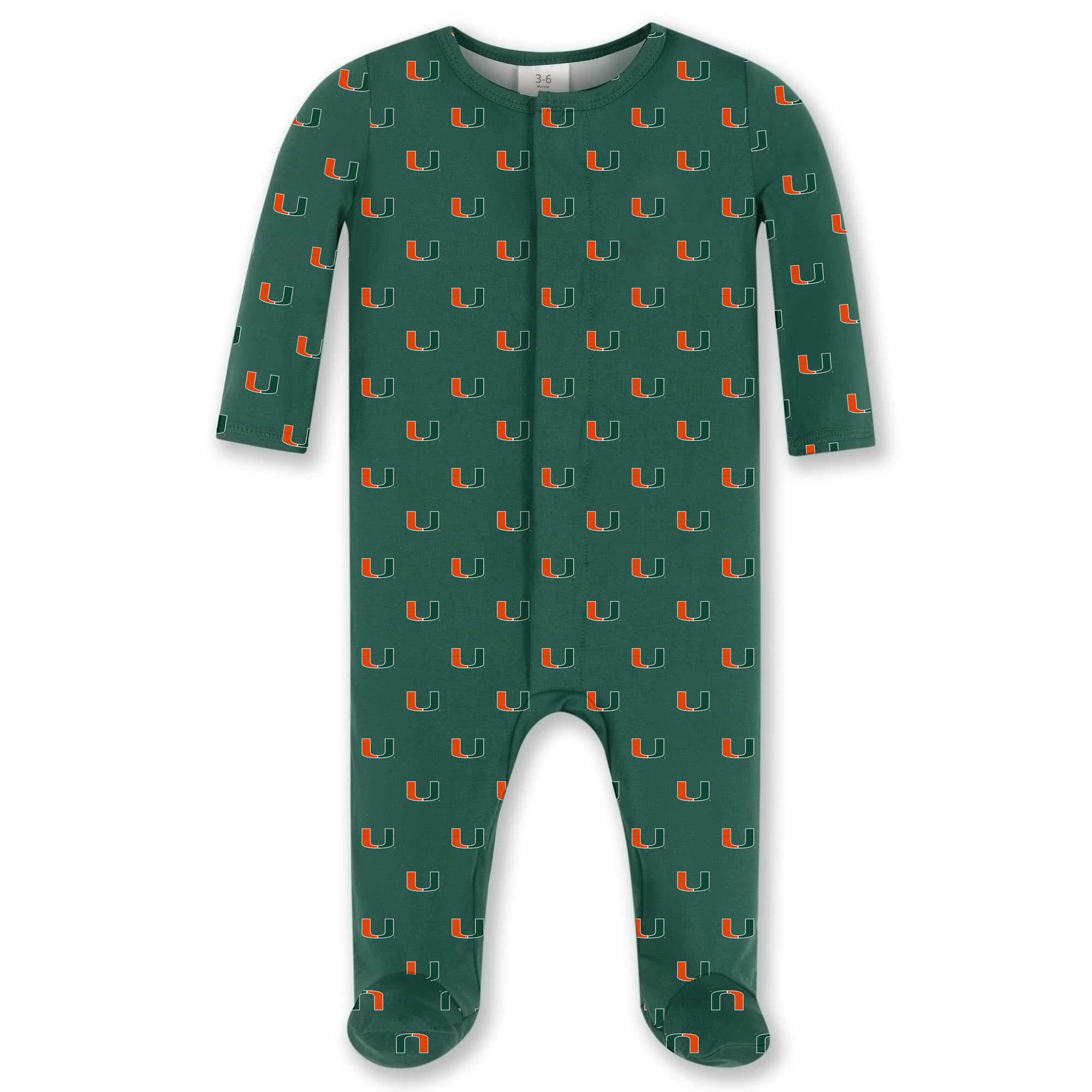 Grenouillère à fermeture magnétique ZooZatz Green Miami Hurricanes pour nouveau-nés et nourrissons