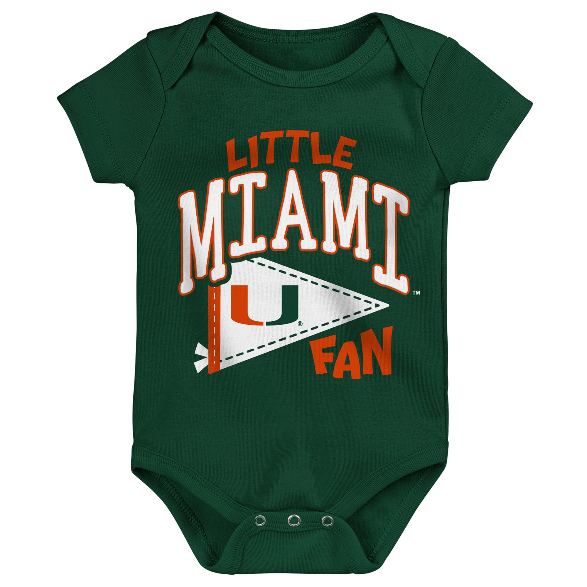 Body bébé Outerstuff vert Miami Hurricanes Little Banner