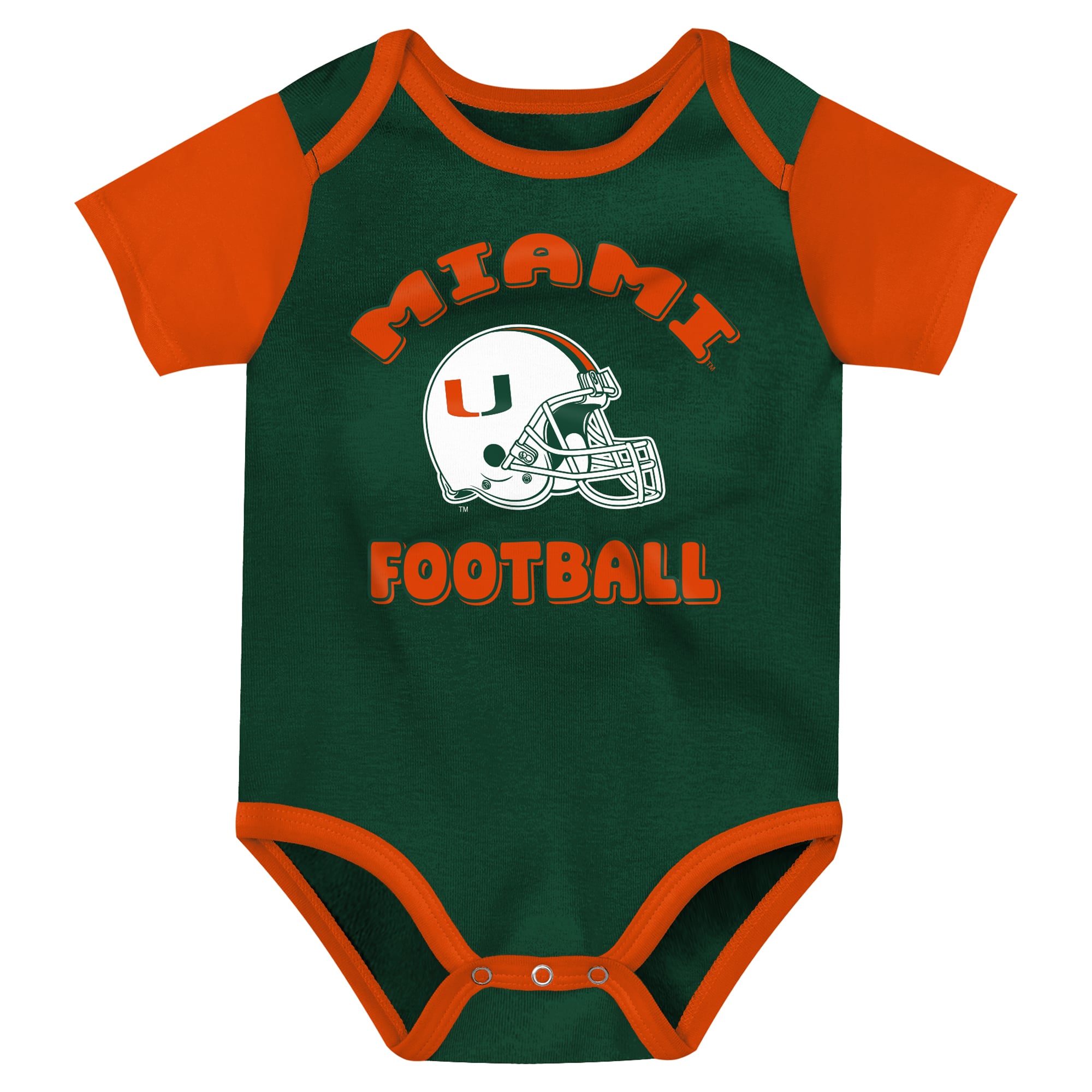 Newborn Outerstuff  Green Miami Hurricanes Star Player Three-Piece Bodysuit Set