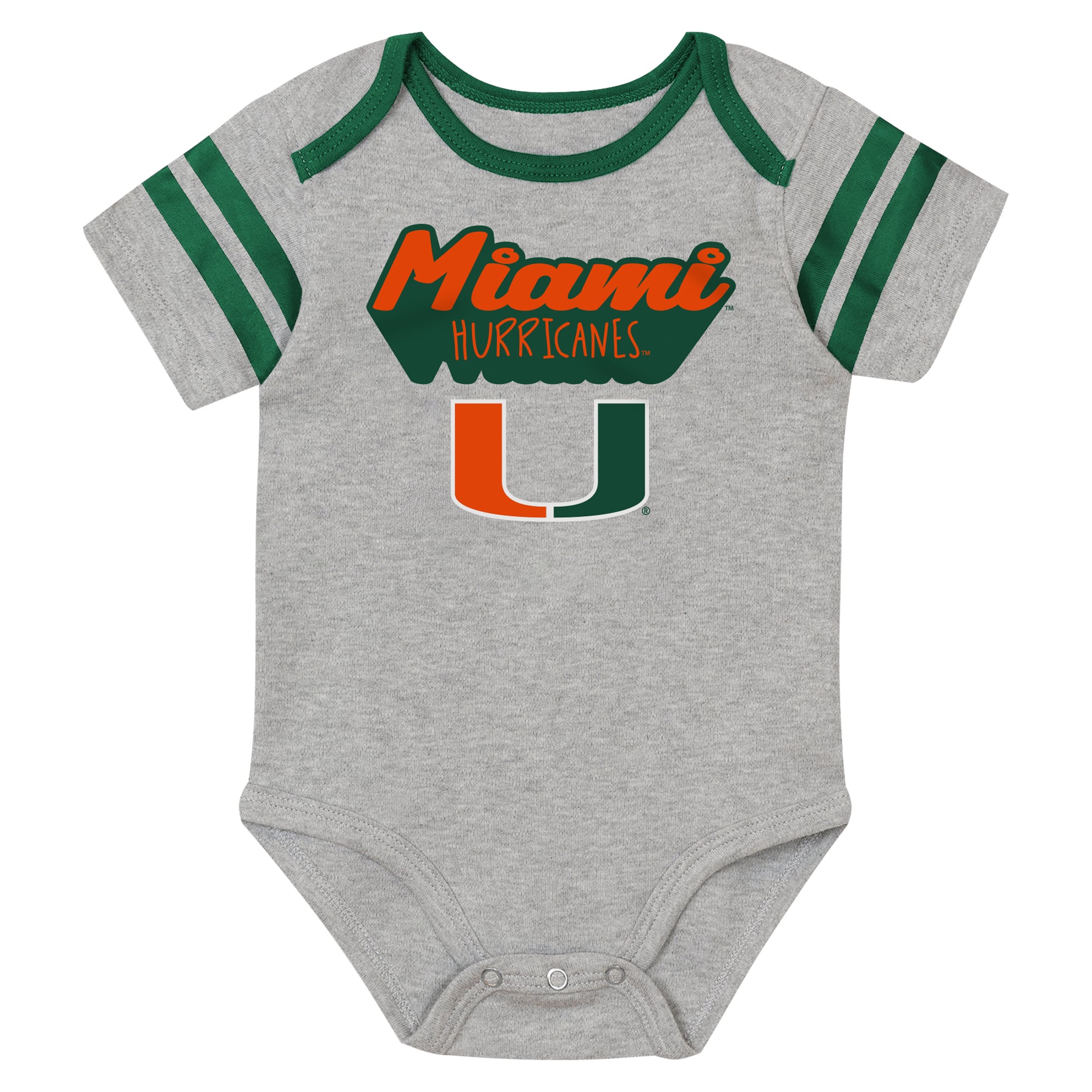 Newborn Outerstuff  Green Miami Hurricanes Star Player Three-Piece Bodysuit Set
