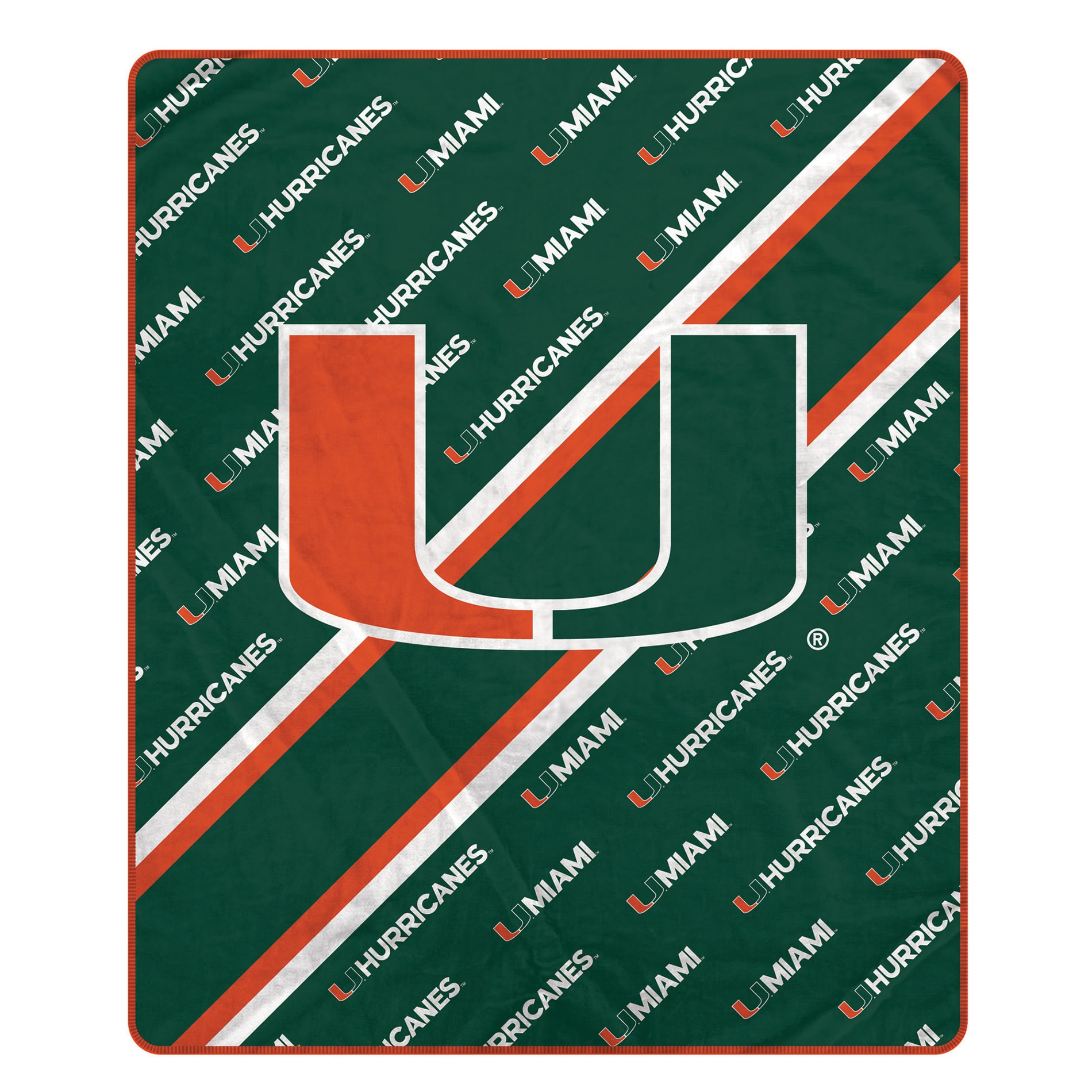 Couverture ultra douce Pegasus Miami Hurricanes 60" x 70" (diagonale) avec logo doublé