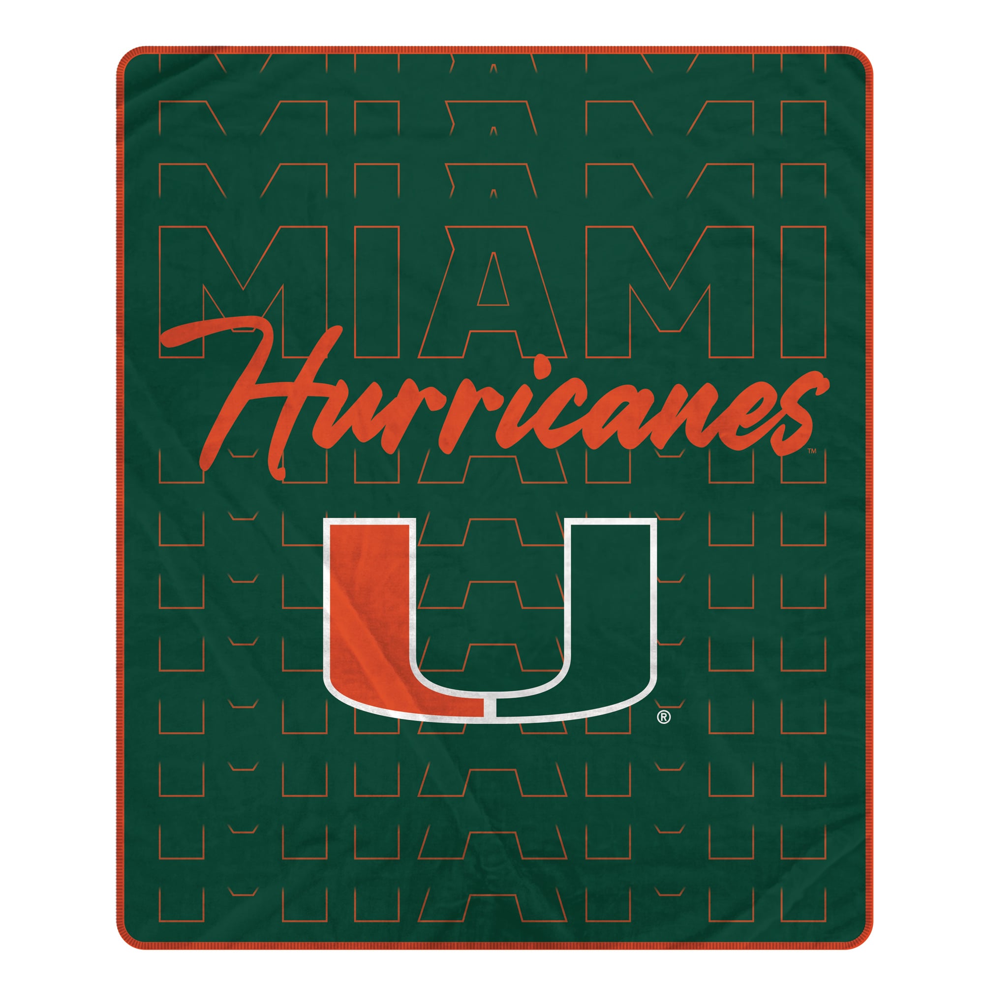 Pegasus Miami Hurricanes Echo Script Fade 50" x 60" Ultra Soft Throw Blanket