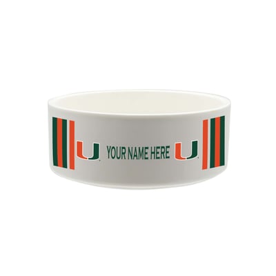 Miami Hurricanes The Memory Company 35oz. Personalized Ceramic Pet Bowl