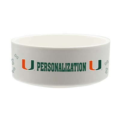 Miami Hurricanes The Memory Company 35oz. Personalized Ceramic Pet Bowl