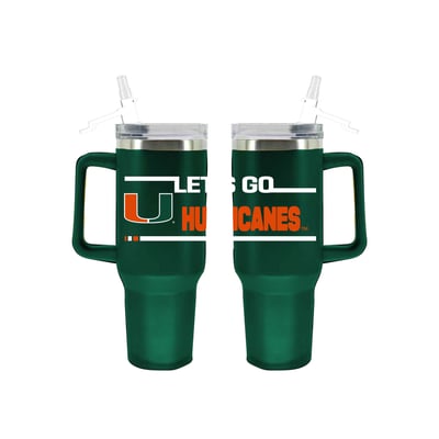 Miami Hurricanes The Memory Company 40oz. Stainless Steel Team Color Tumbler with Flip Straw