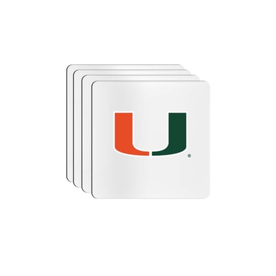 Miami Hurricanes The Memory Company Square Ceramic Coaster Set