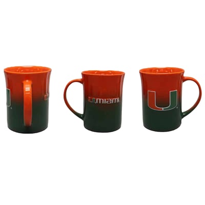 Miami Hurricanes The Memory Company Two-Pack 15oz. Ceramic Ombre Mug Set