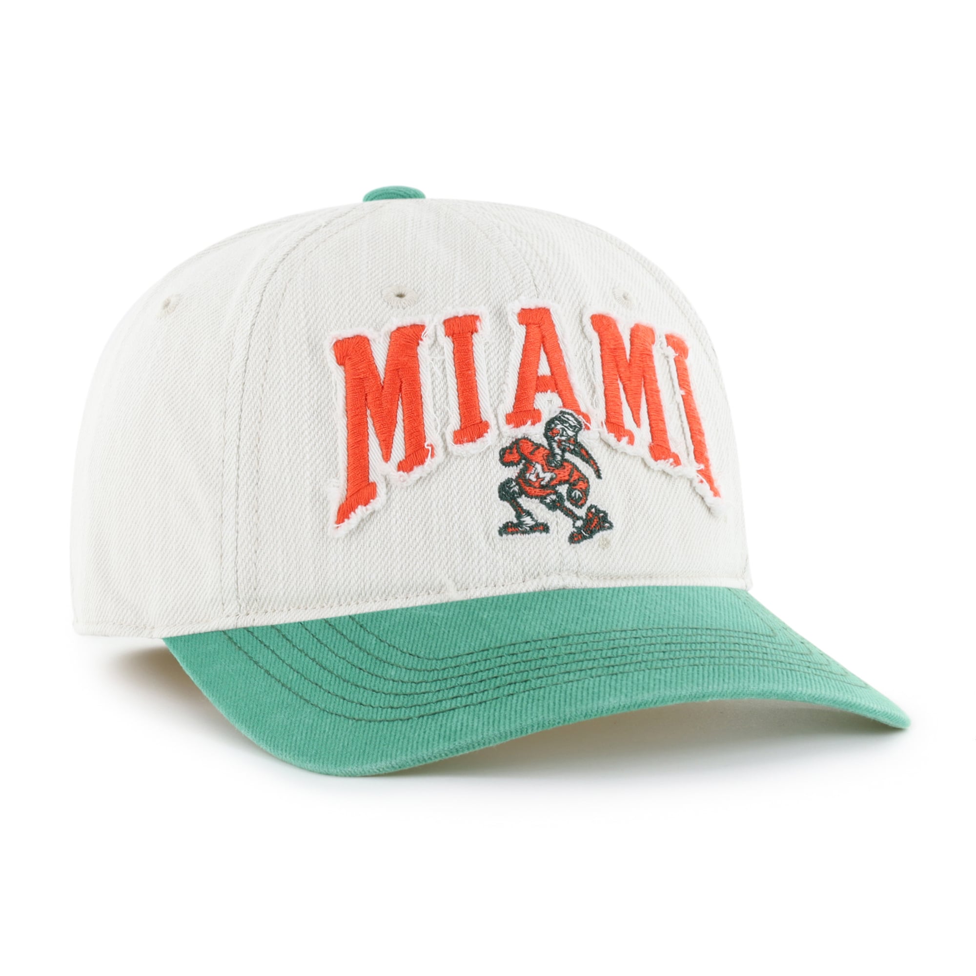 Casquette unisexe '47 Cream Miami Hurricanes Well Worn Clean Up Stretch Fit