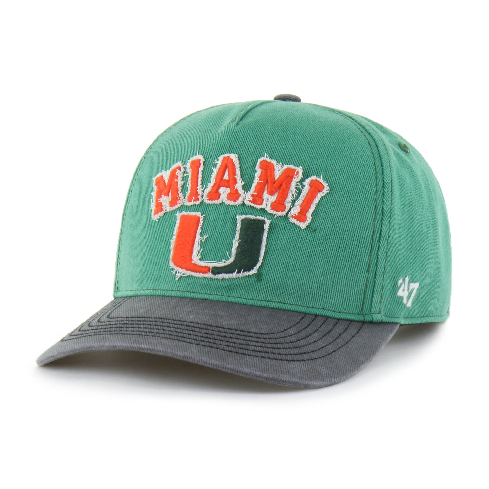 Unisex '47 Green/Black Miami Hurricanes Well-Worn Calderwood Hitch Adjustable Hat