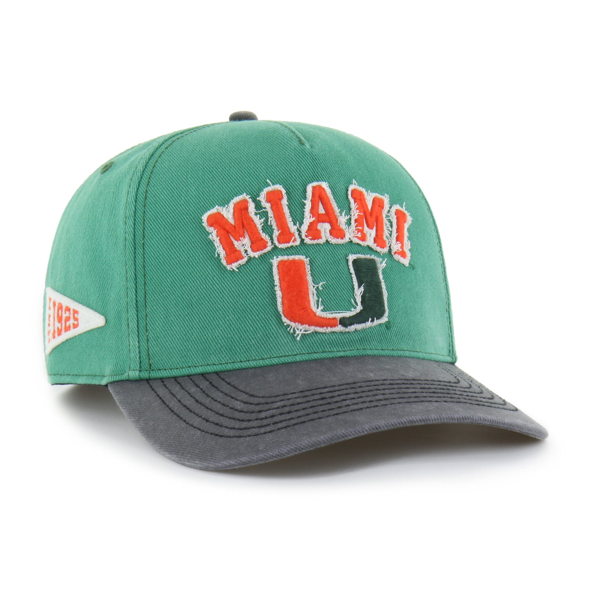 Unisex '47 Green/Black Miami Hurricanes Well-Worn Calderwood Hitch Adjustable Hat