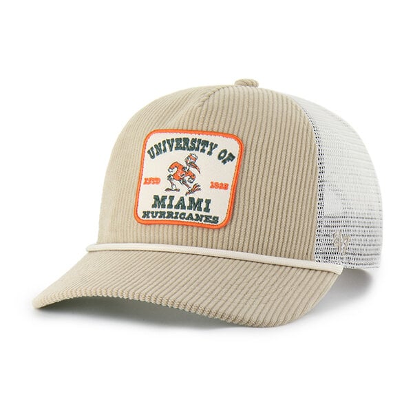 Casquette unisexe '47 kaki Miami Hurricanes Cordlandia Hitch ajustable