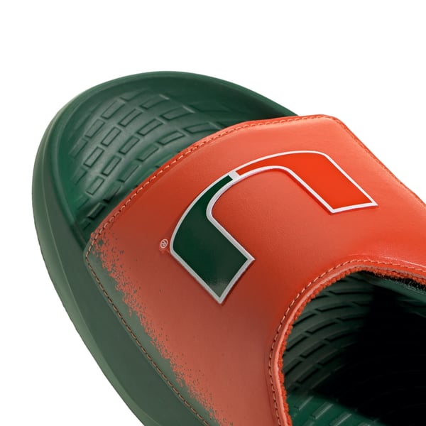 Adidas Lightblaze Miami Hurricanes Slides Sandals Shoes IH7117 new Mens Size 10 Unisex adidas Green Miami Hurricanes Lightblaze Slide Sandals main image 3