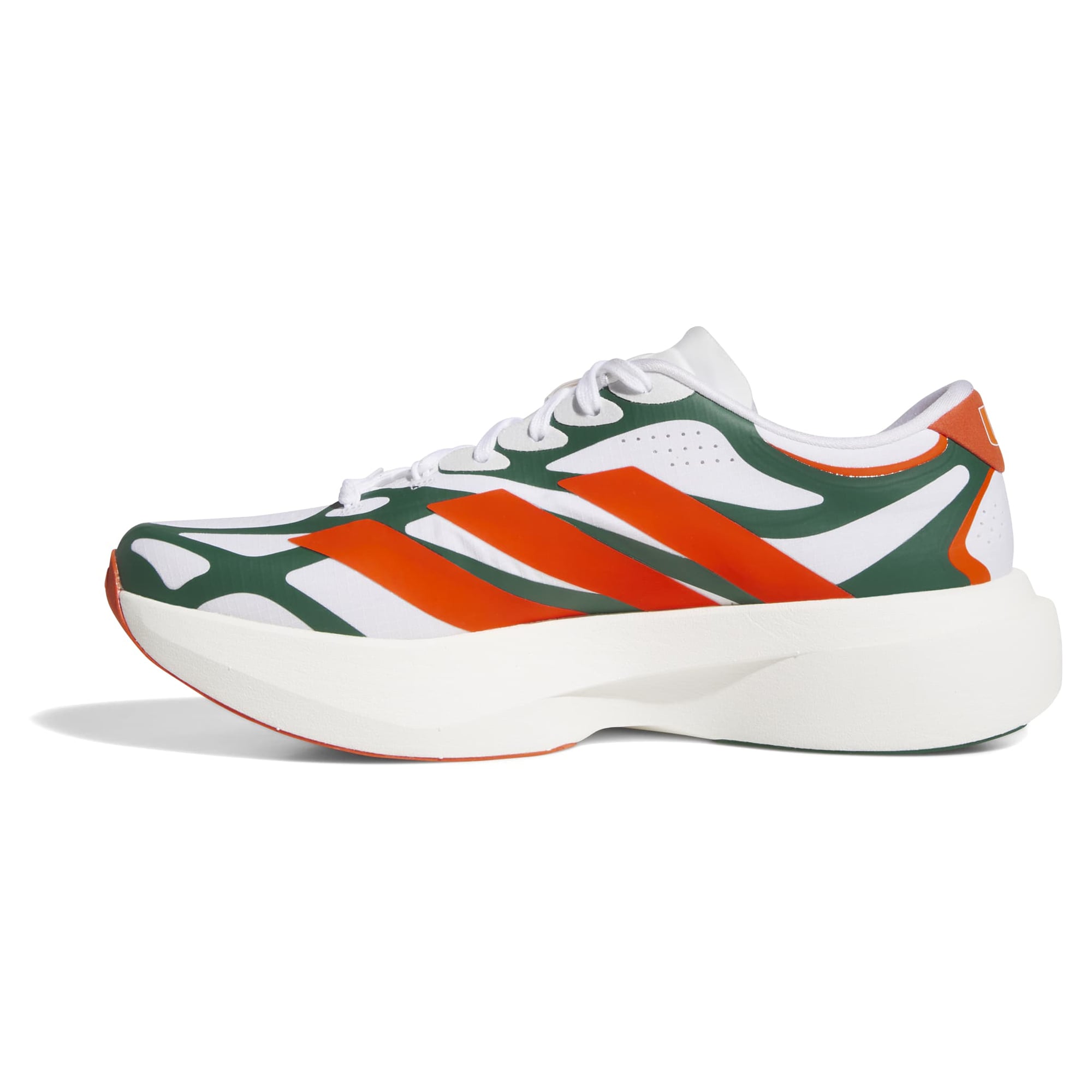 Unisex adidas White Miami Hurricanes Adizero EVO SL EXO Sneakers