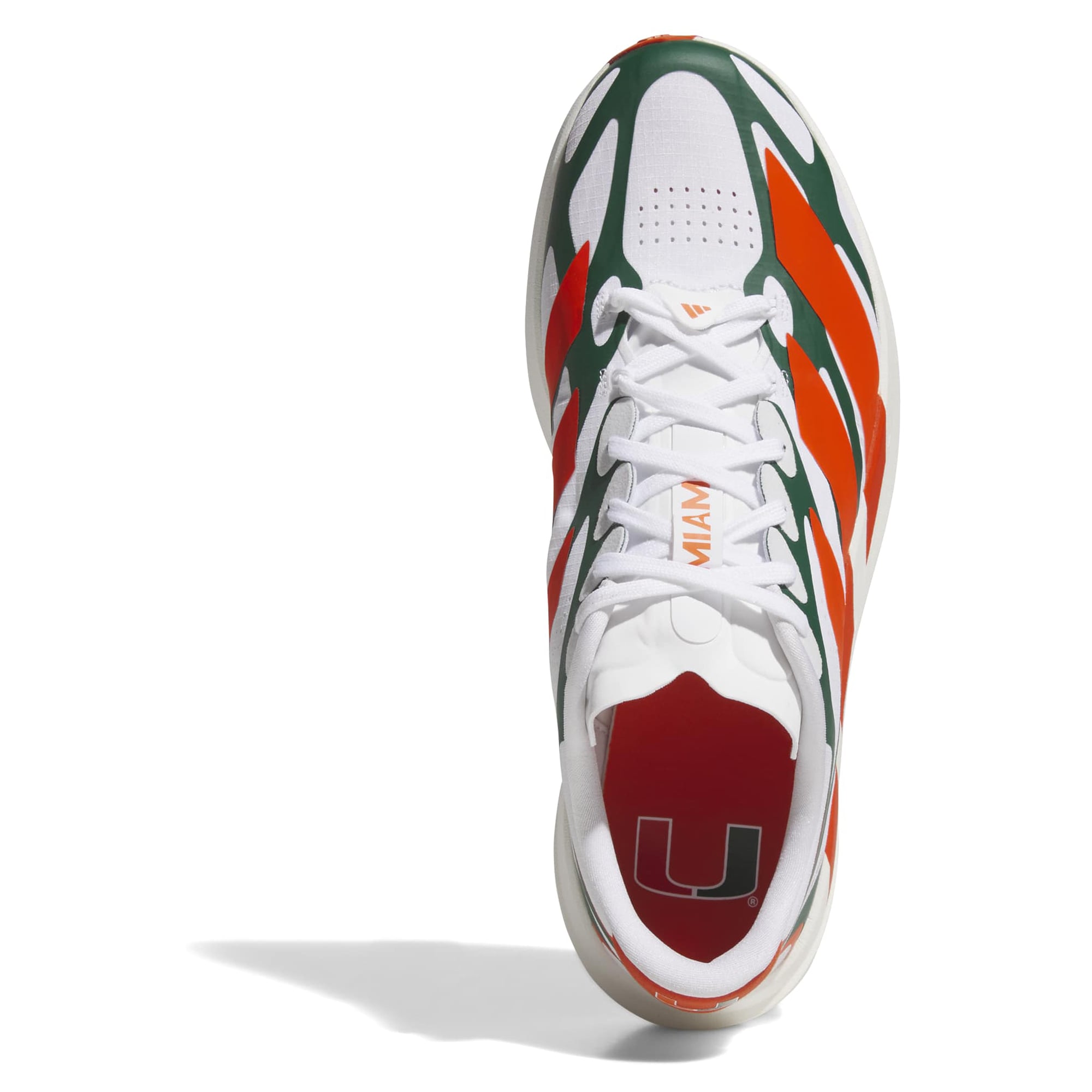 Unisex adidas White Miami Hurricanes Adizero EVO SL EXO Sneakers