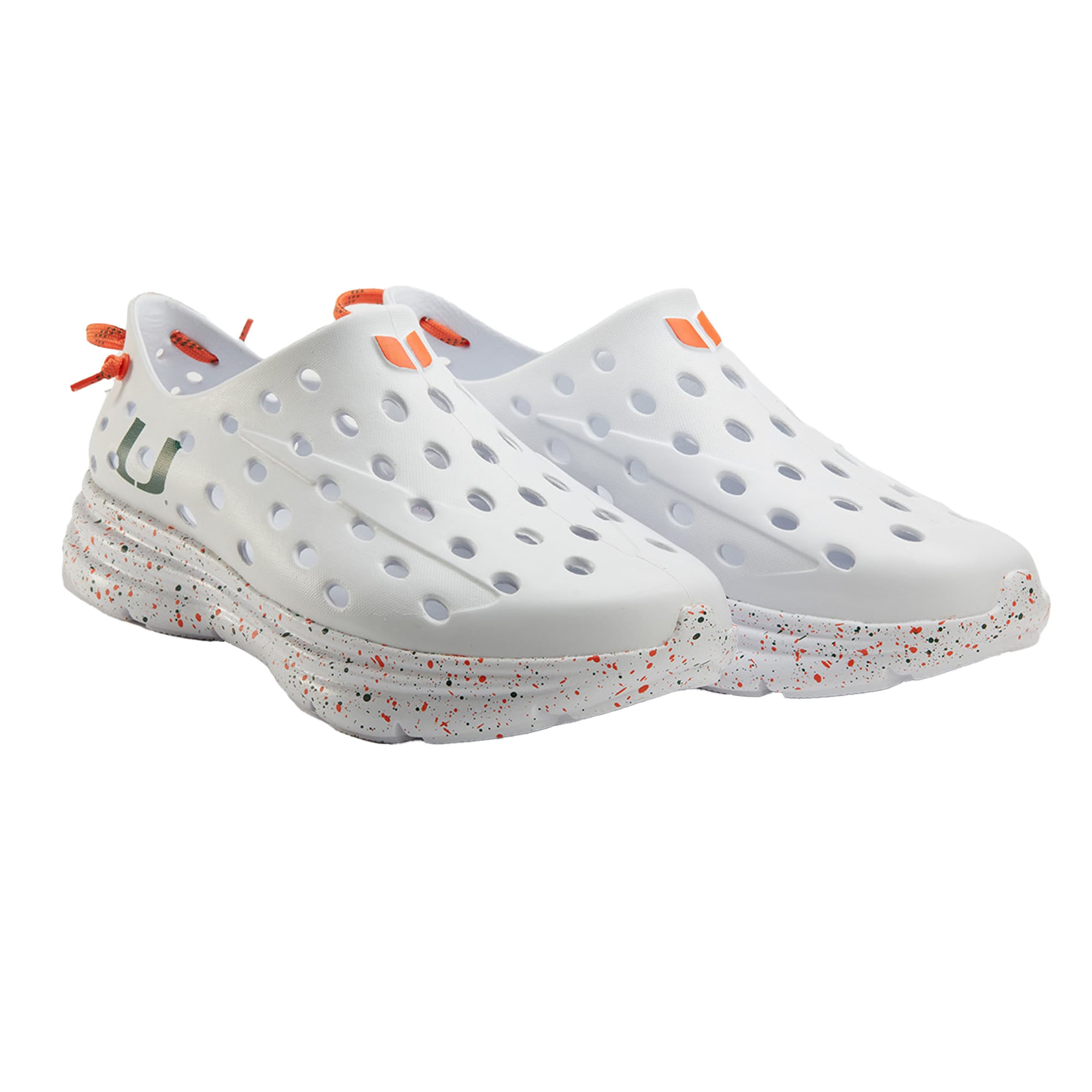 Chaussures unisexes Kane Footwear blanches Miami Hurricanes Speckle Recovery
