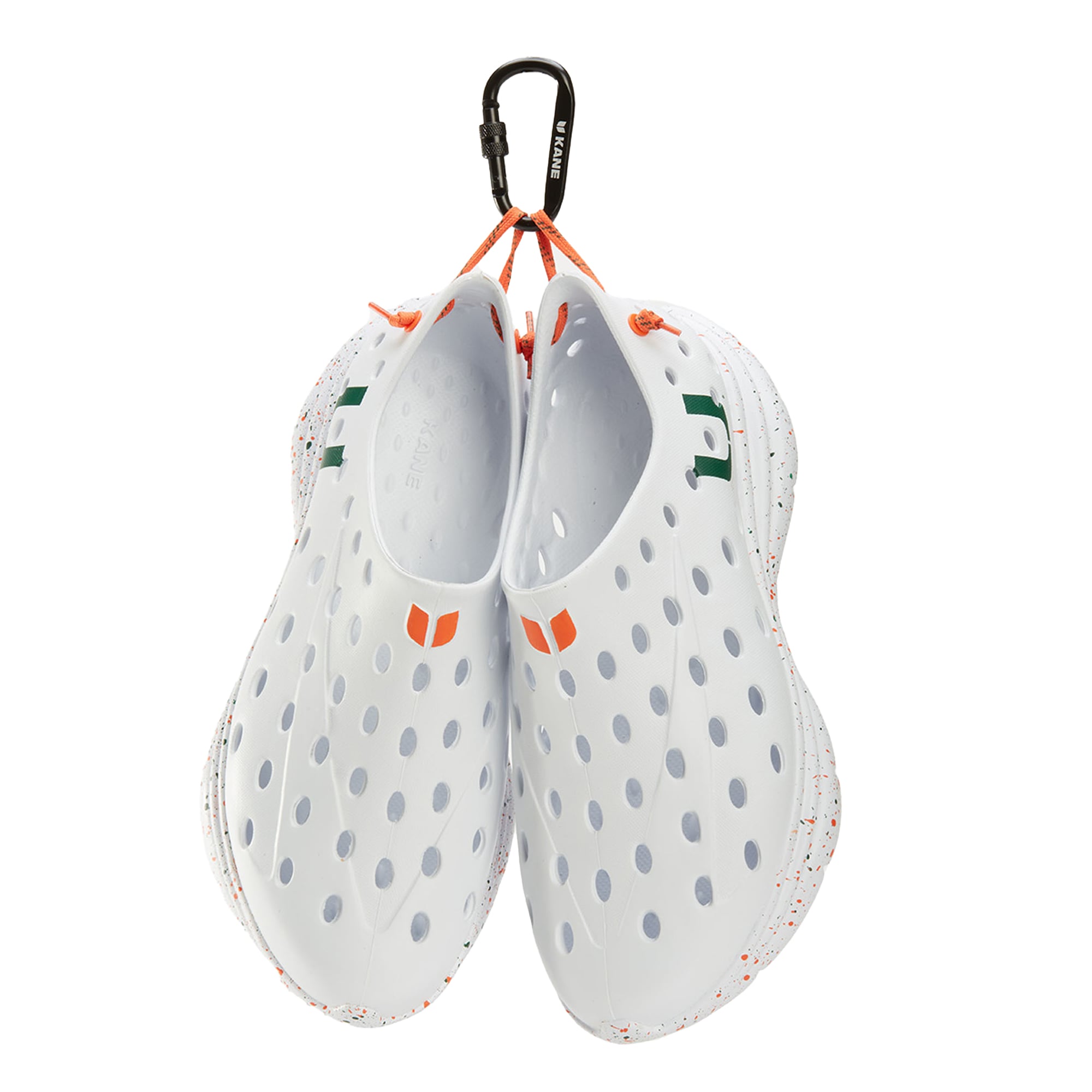 Chaussures unisexes Kane Footwear blanches Miami Hurricanes Speckle Recovery
