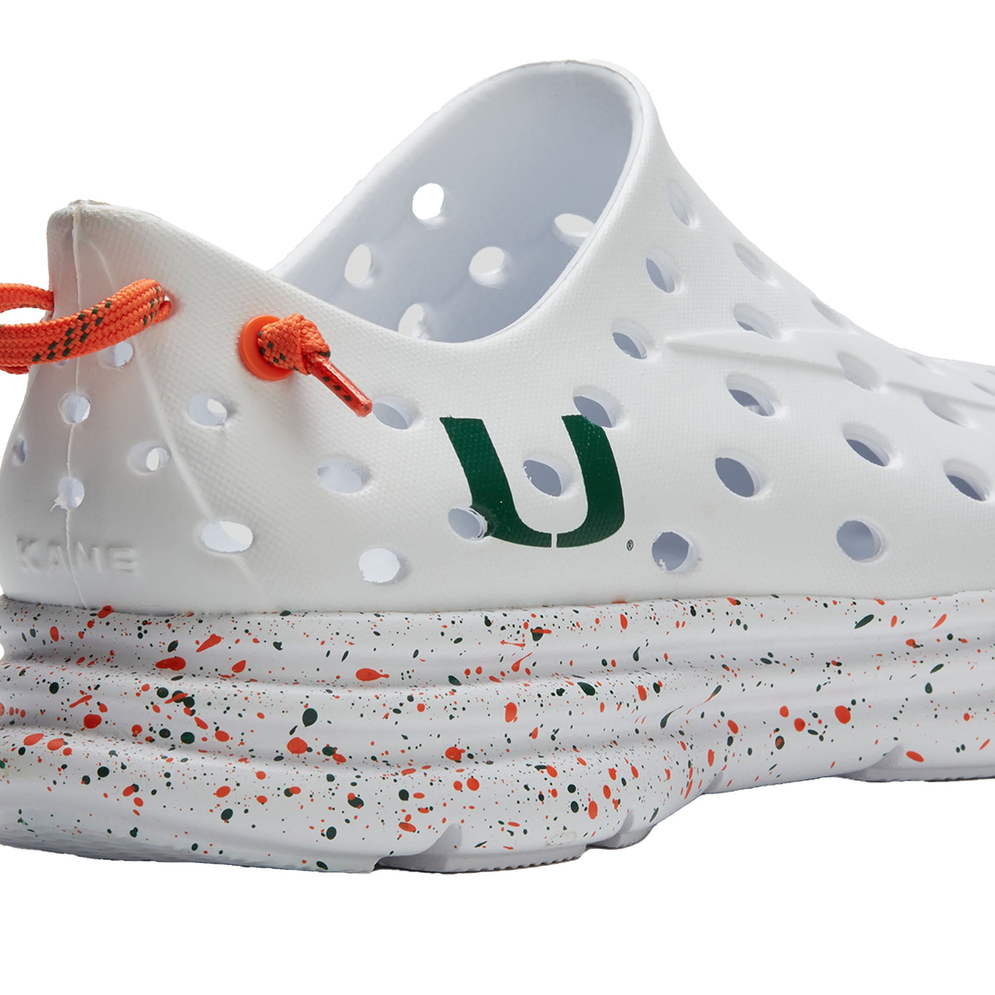 Chaussures unisexes Kane Footwear blanches Miami Hurricanes Speckle Recovery