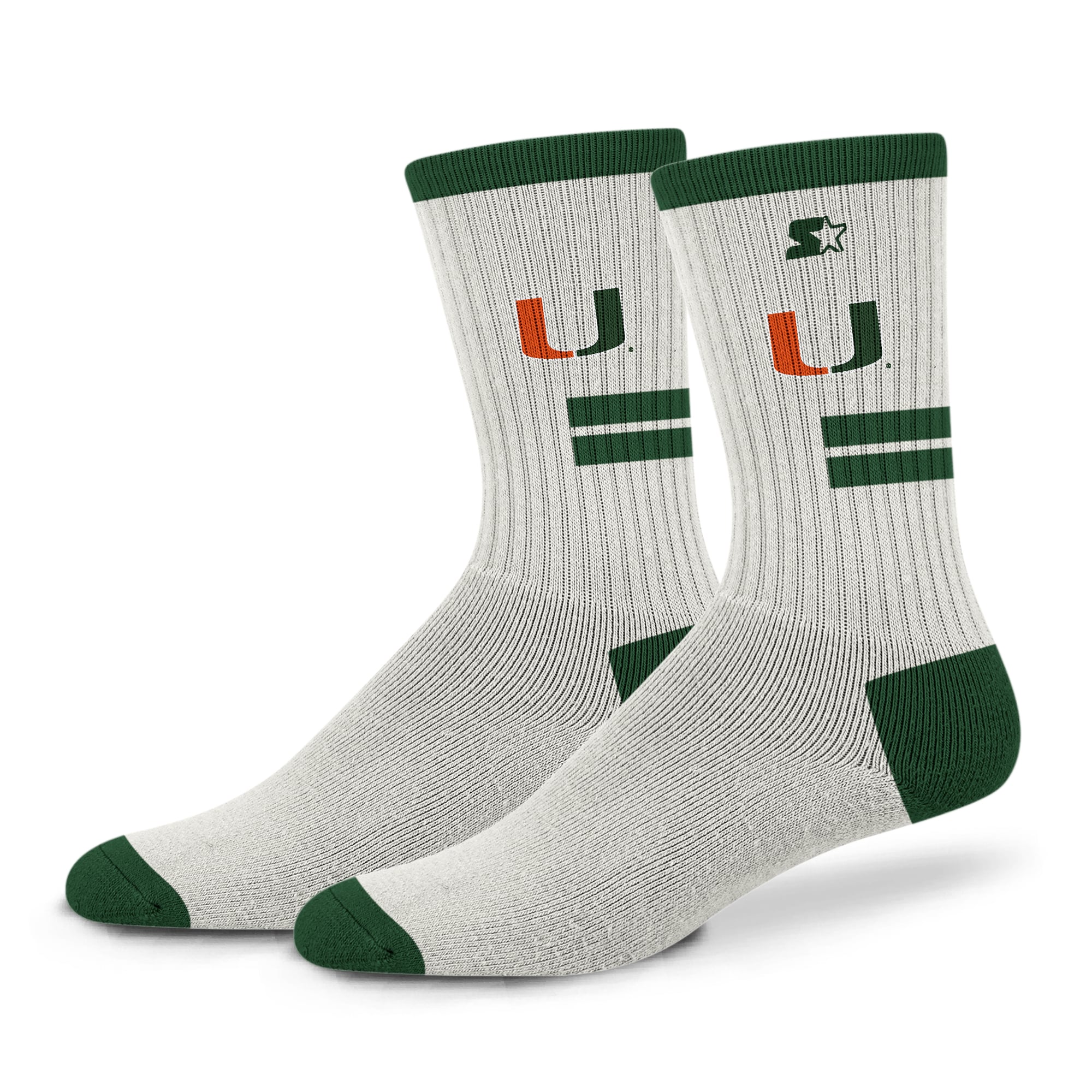 Chaussettes unisexe Starter Cream Miami Hurricanes Premiere rembourrées