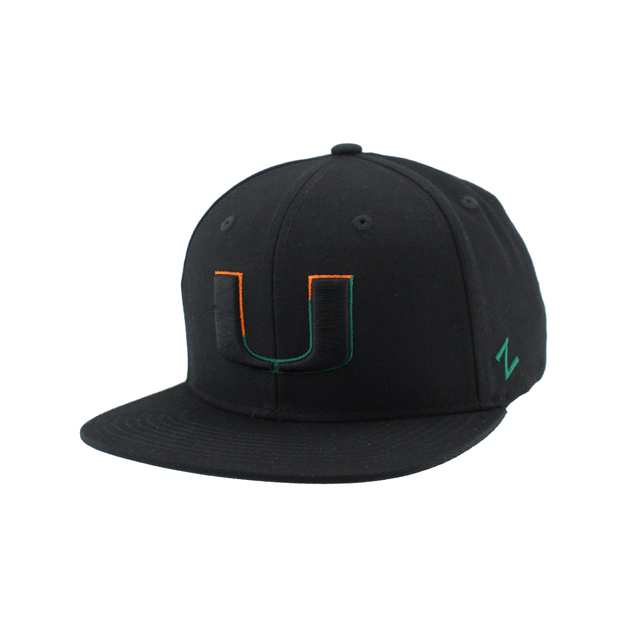 Casquette unisexe Zephyr Black Miami Hurricanes Slice 3D Z11 Snapback