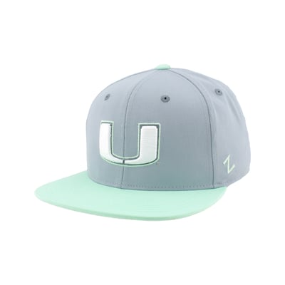  Miami Hurricanes Zephyr Unisex Pastel Fitted Hat - Gray