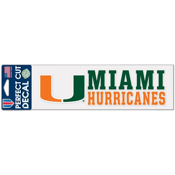 Miami Hurricanes Jersey Wincraft NCAA Miami Hurricanes 4x4 White Decal - Team Color Removable Sticker Long Sleeve Crop Top