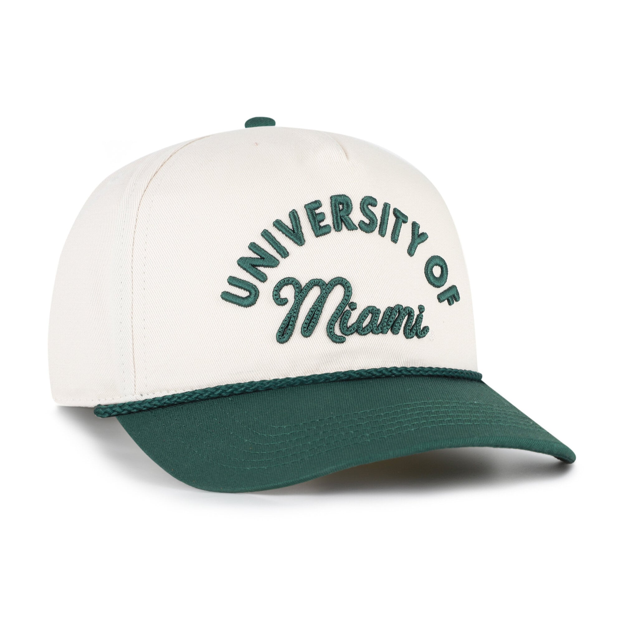 Casquette ajustable '47 crème/vert Miami Hurricanes Rope Script Hitch pour femme