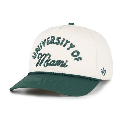 Miami Hurricanes '47 Women's Rope Script Hitch Adjustable Hat - Cream/Green