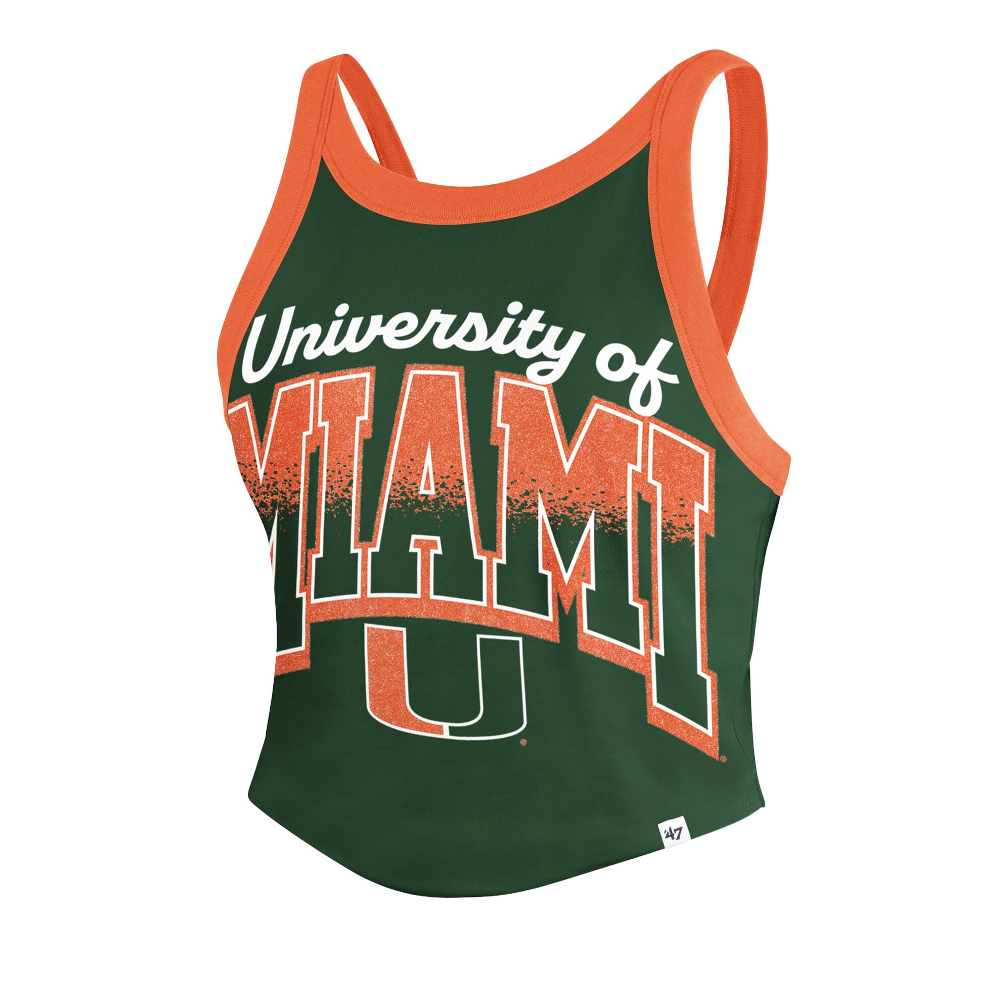 Women's '47 Green Miami Hurricanes Shimmer Shadow Sporty Tank Top