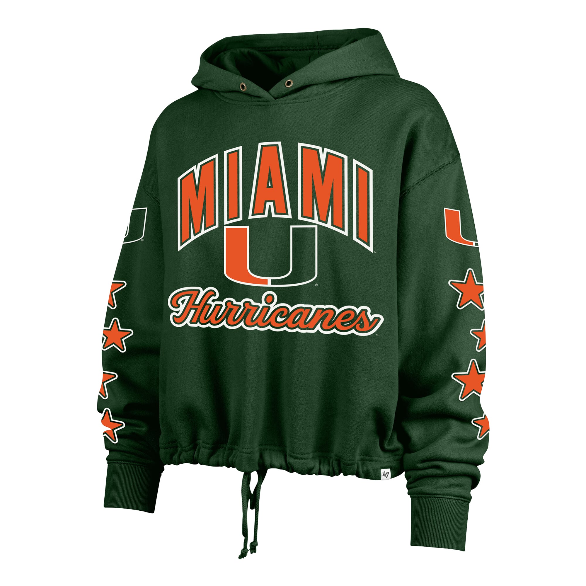Women's '47  Green Miami Hurricanes Starry Eyed Venice Pullover Hoodie
