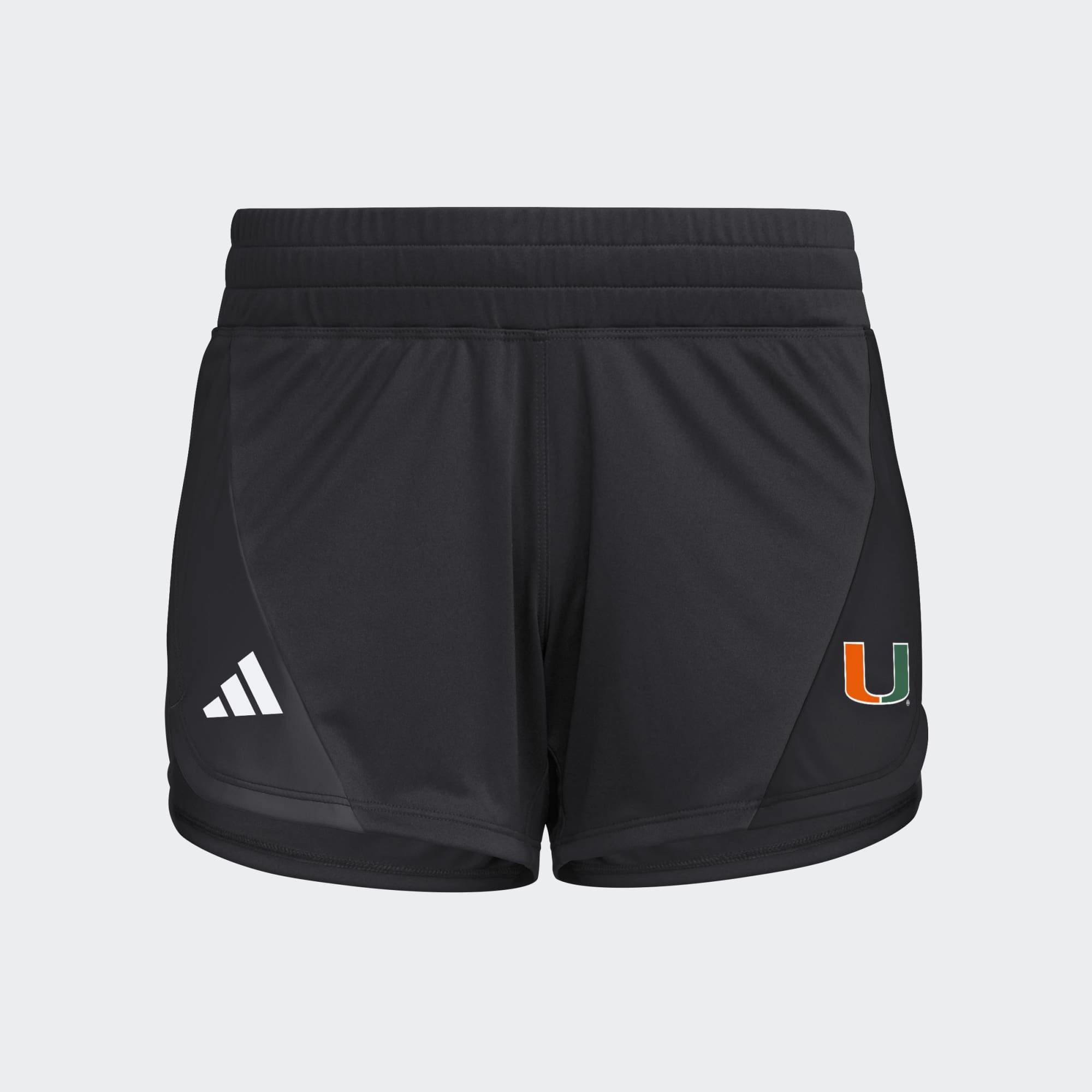 Women's adidas Black Miami Hurricanes D4T Woven Training Shorts