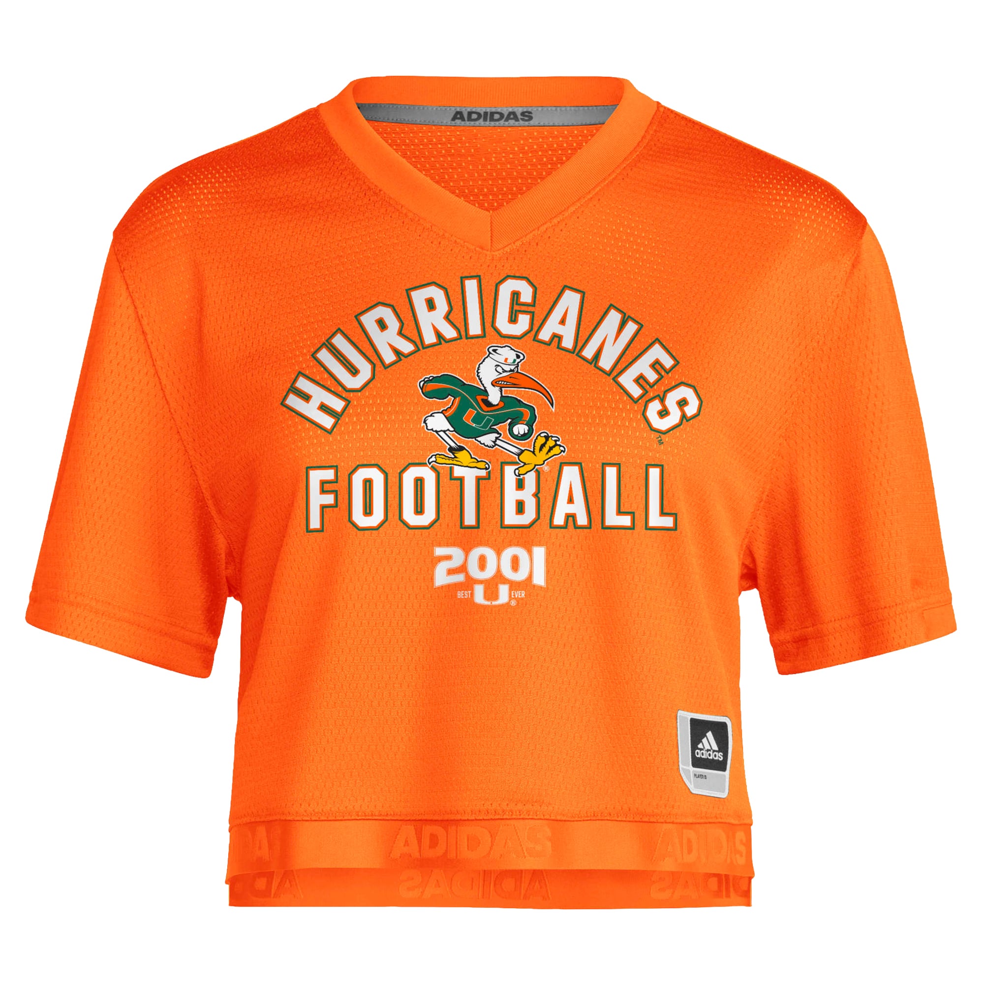 Maillot de football court adidas Miami Hurricanes orange pour femme