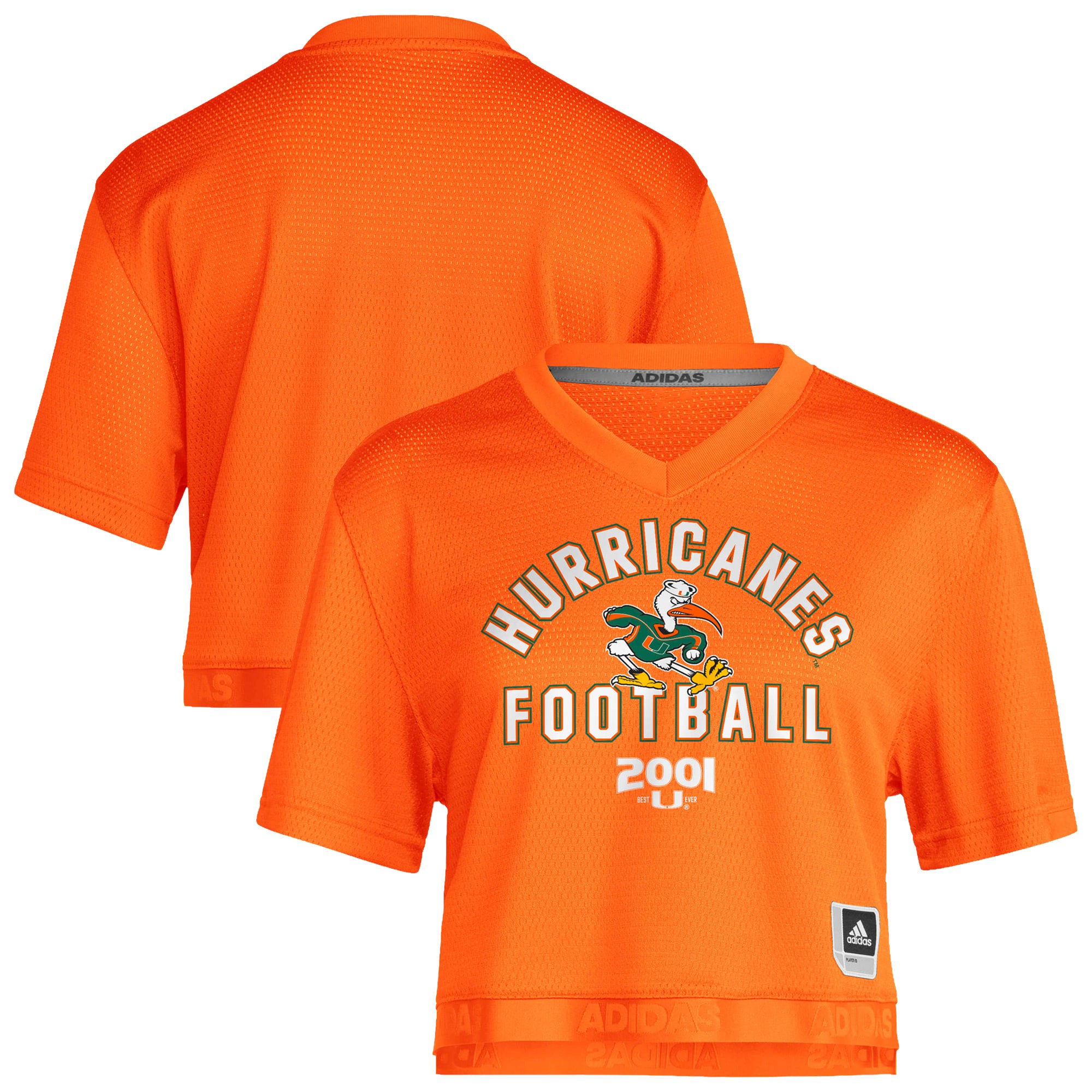 Maillot de football court adidas Miami Hurricanes orange pour femme