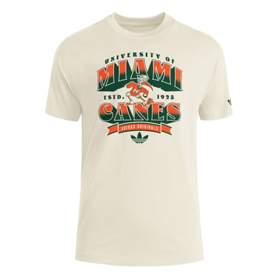 Miami Hurricanes adidas Originals Women's Boyfriend T-Shirt - Cream
