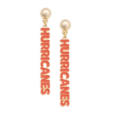 Miami Hurricanes CANVAS Style Women's Nameplate Earrings