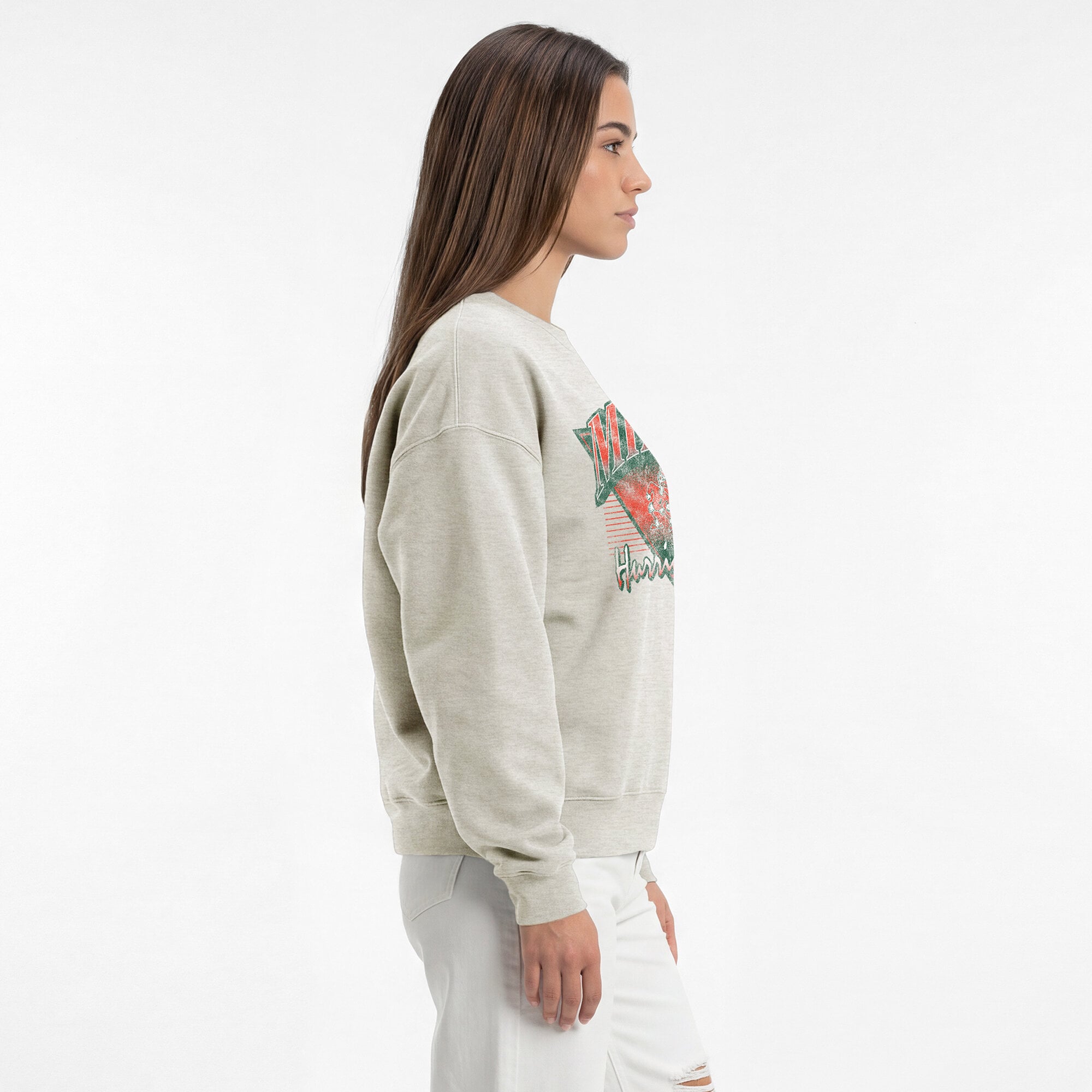 Women's Champion  Oatmeal Miami Hurricanes All-Star Weave Sweatshirt