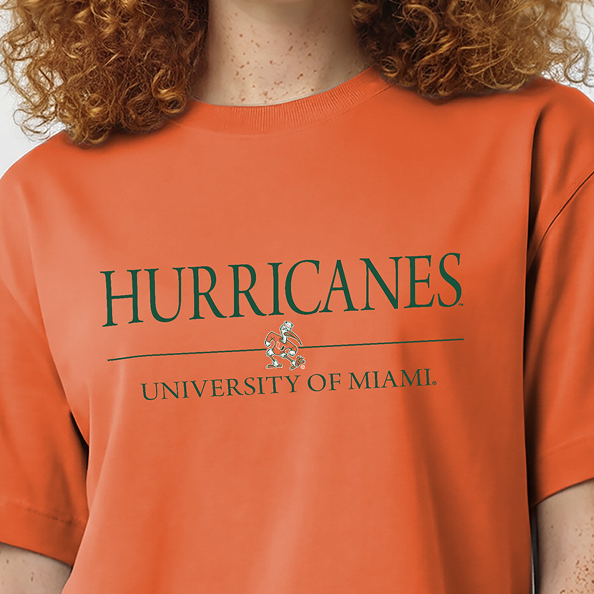 Women's Champion  Orange Miami Hurricanes Waist Length Wordmark T-Shirt